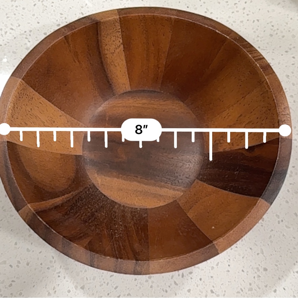 The Cellar Serveware, Acacia Wood Curve 8" Individual Bowl